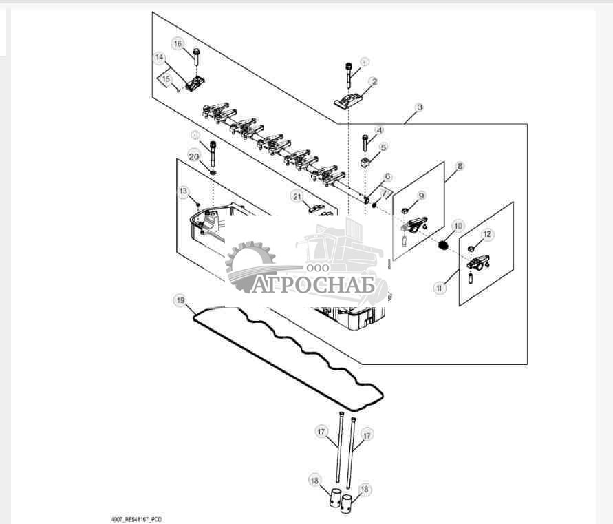4907 Клап. коромысловалтолкательшток толк. 